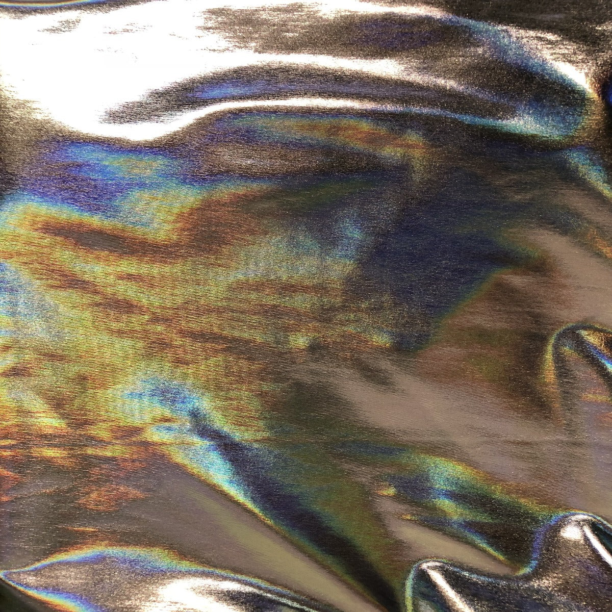 Silver Metallic Iridescent Foil Spandex Fabric - Fashion Fabrics Los Angeles