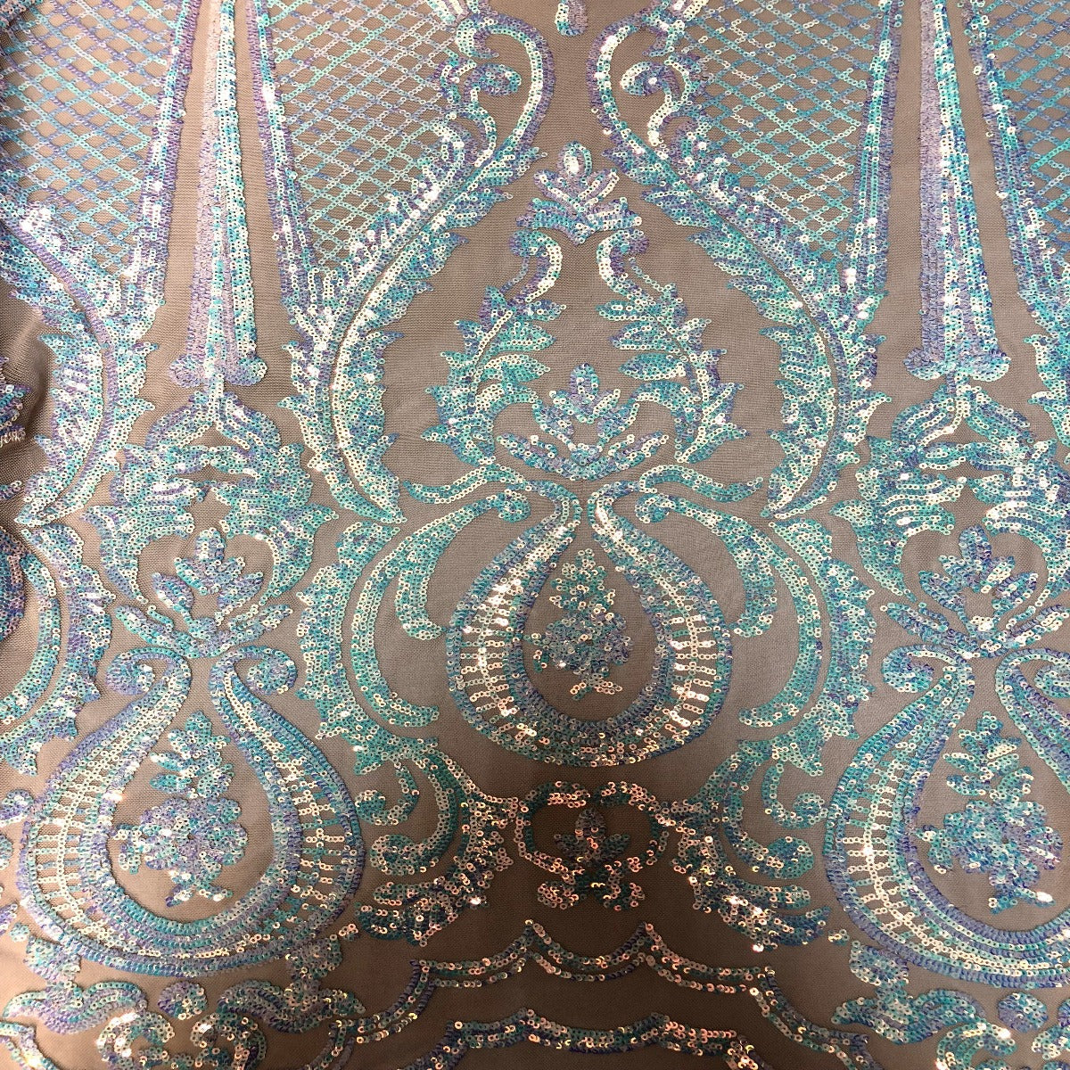 Pearl White Iridescent Chantal Deluxe Sequin Fabric - Fashion Fabrics LLC
