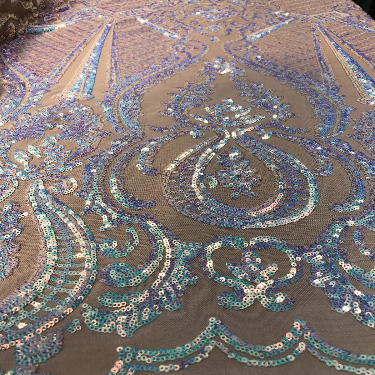 Pearl White Iridescent Chantal Deluxe Sequin Fabric - Fashion Fabrics LLC