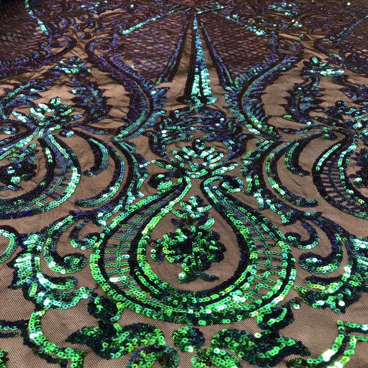 Green Iridescent Chantal Deluxe Sequin Fabric - Fashion Fabrics LLC