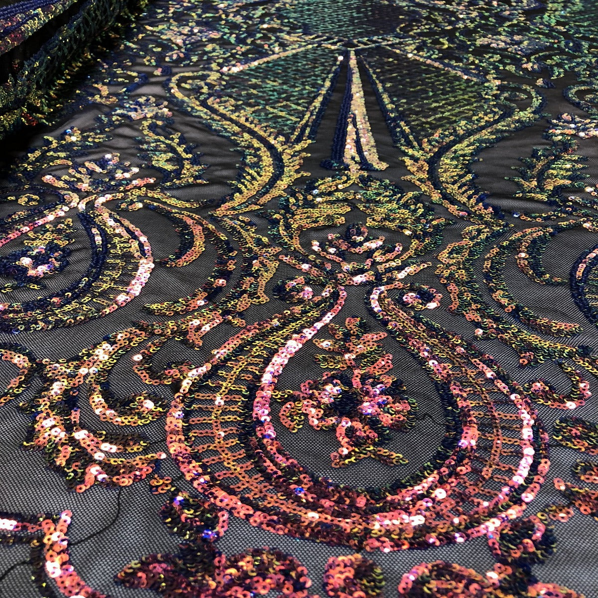 Rainbow Iridescent Chantal Deluxe Sequin Fabric - Fashion Fabrics LLC