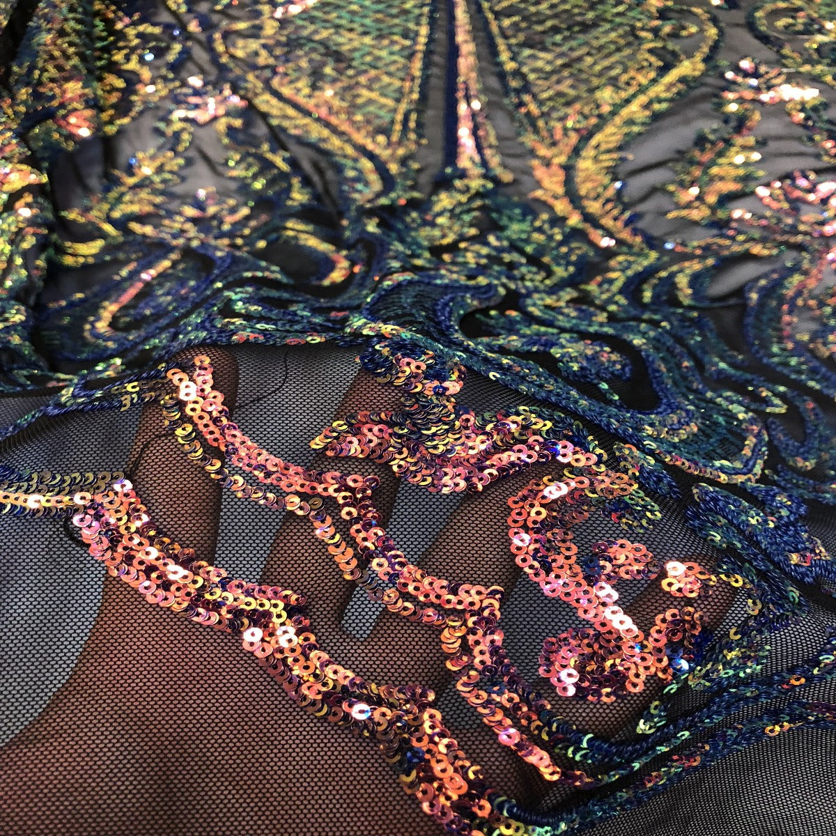 Rainbow Iridescent Chantal Deluxe Sequin Fabric - Fashion Fabrics LLC