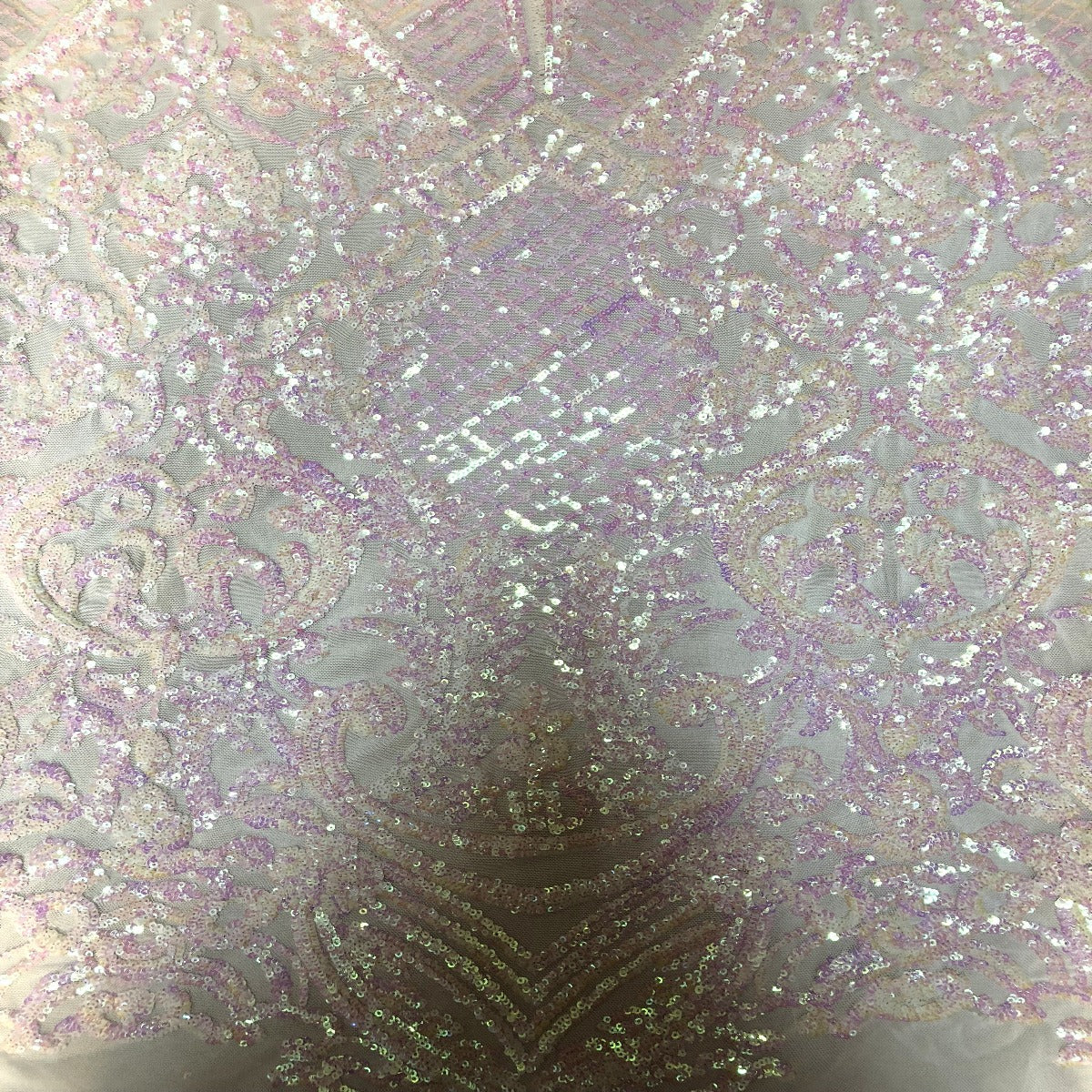 White Iridescent Chantal Deluxe Sequin Fabric - Fashion Fabrics LLC