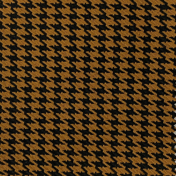 Gold Black Acrylic Houndstooth Fabric - Fashion Fabrics Los Angeles