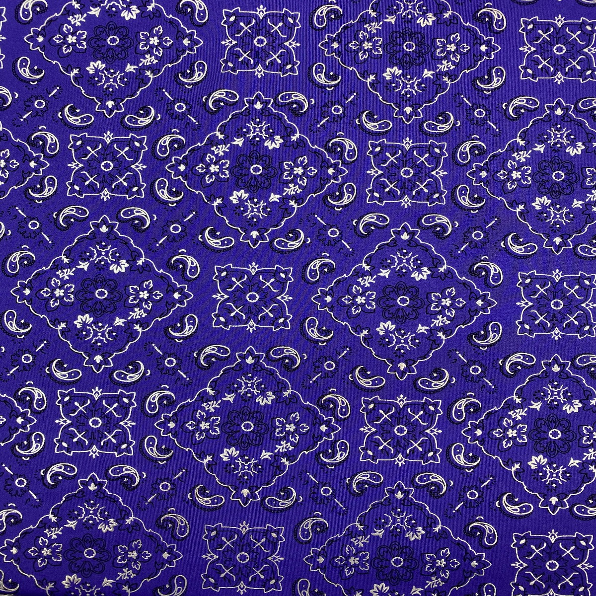 Purple Bandanna Paisley Spandex Fabric - Fashion Fabrics Los Angeles