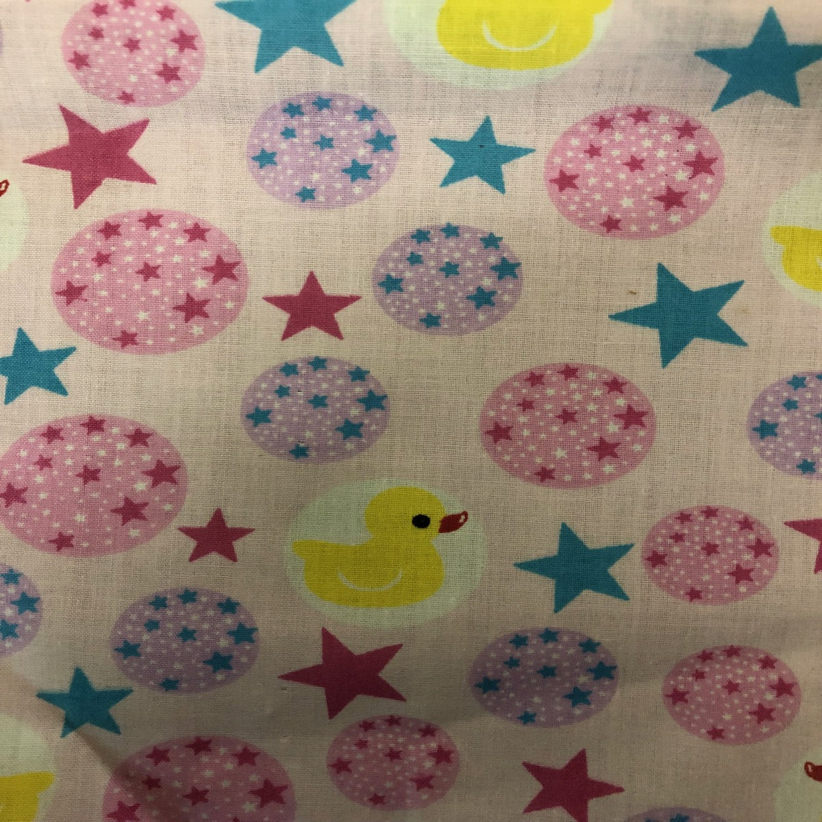 Multi-Color Rubber Ducky Print Poly Cotton Fabric - Fashion Fabrics Los Angeles