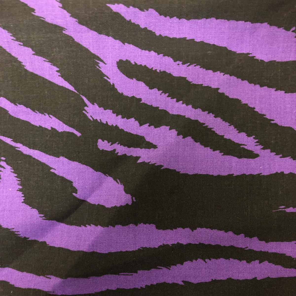 Purple Black Zebra Print Poly Cotton Fabric - Fashion Fabrics Los Angeles
