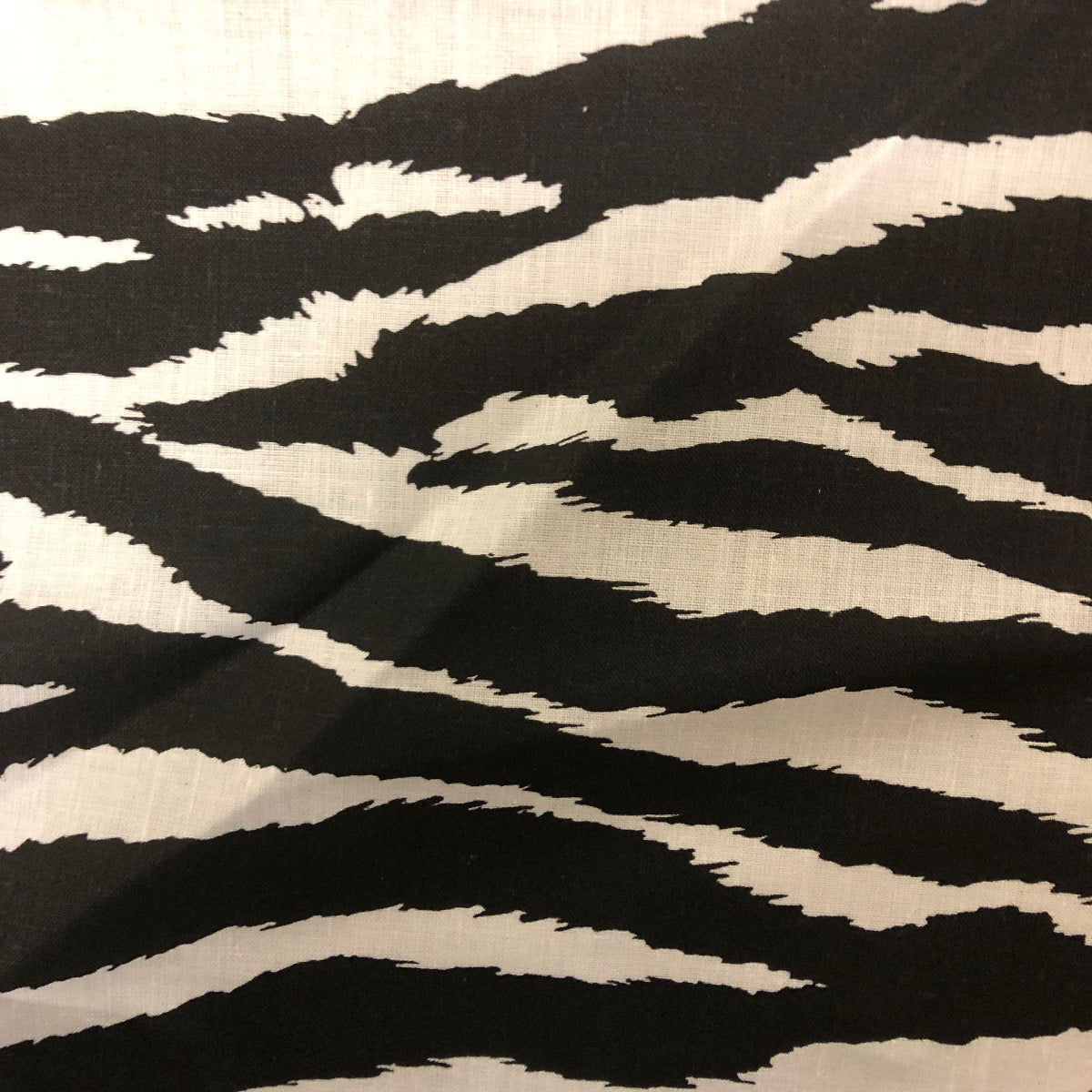White Black Zebra Print Poly Cotton Fabric - Fashion Fabrics Los Angeles
