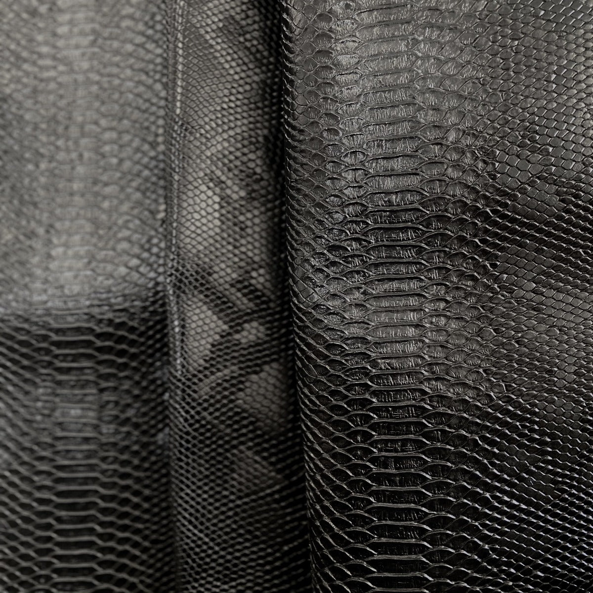 Black Faux Viper Sopythana Snake Skin Vinyl - Fashion Fabrics Los Angeles