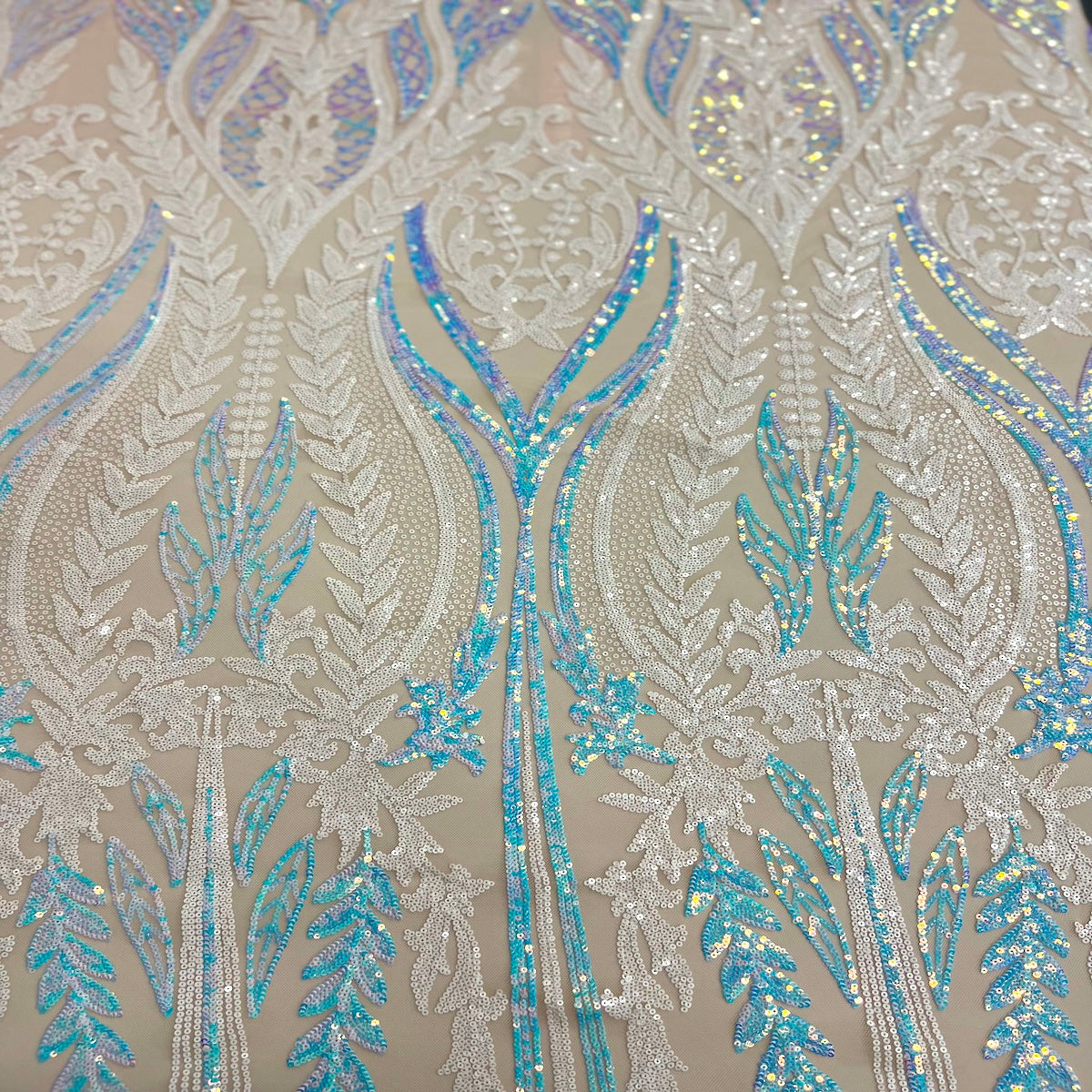 Alina Damask Stretch Sequins Fabric