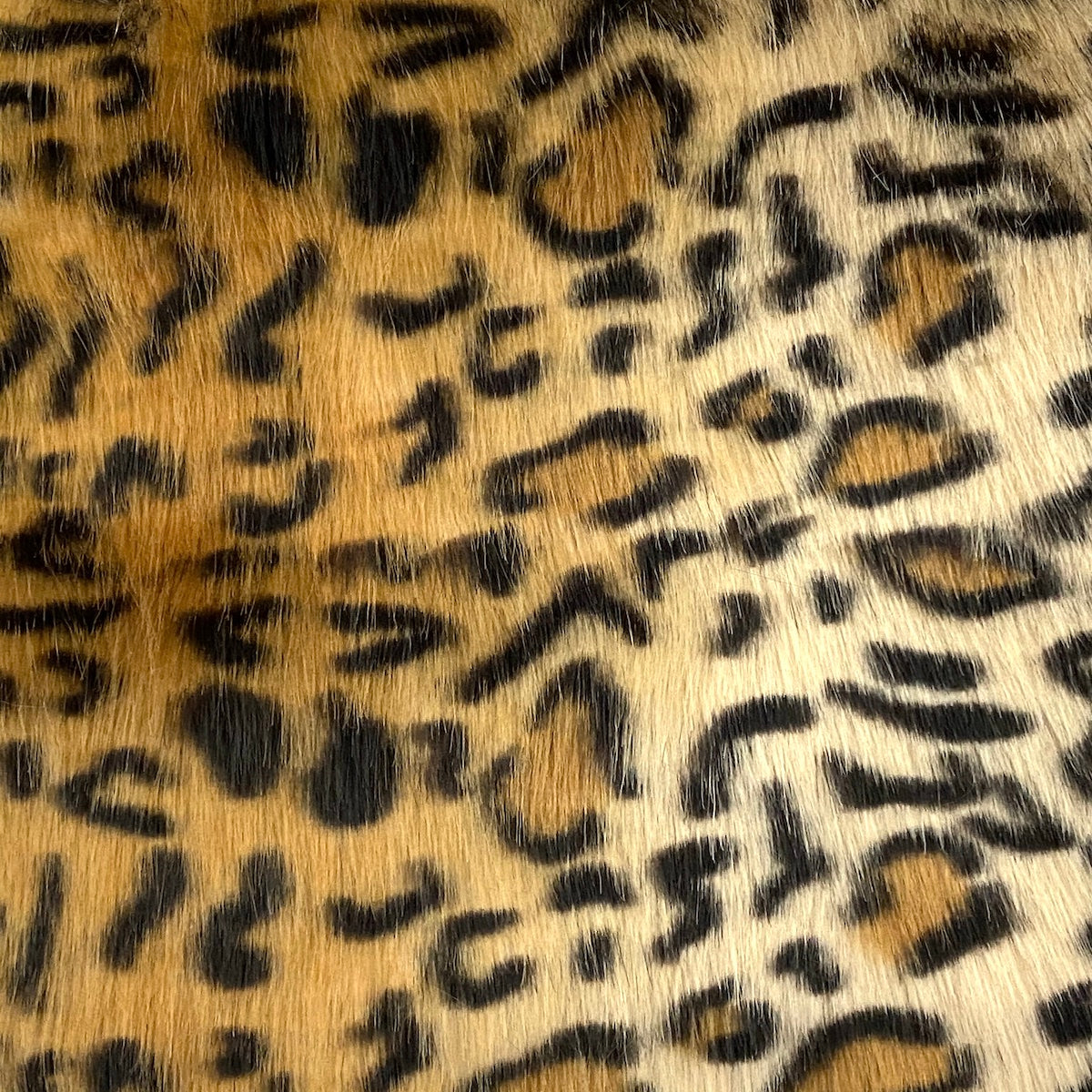 Gold Leopard Print Faux Fur Fabric - Fashion Fabrics Los Angeles