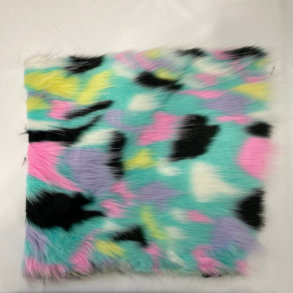 Light Blue Candyland Patchwork Faux Fur Fabric - Fashion Fabrics Los Angeles