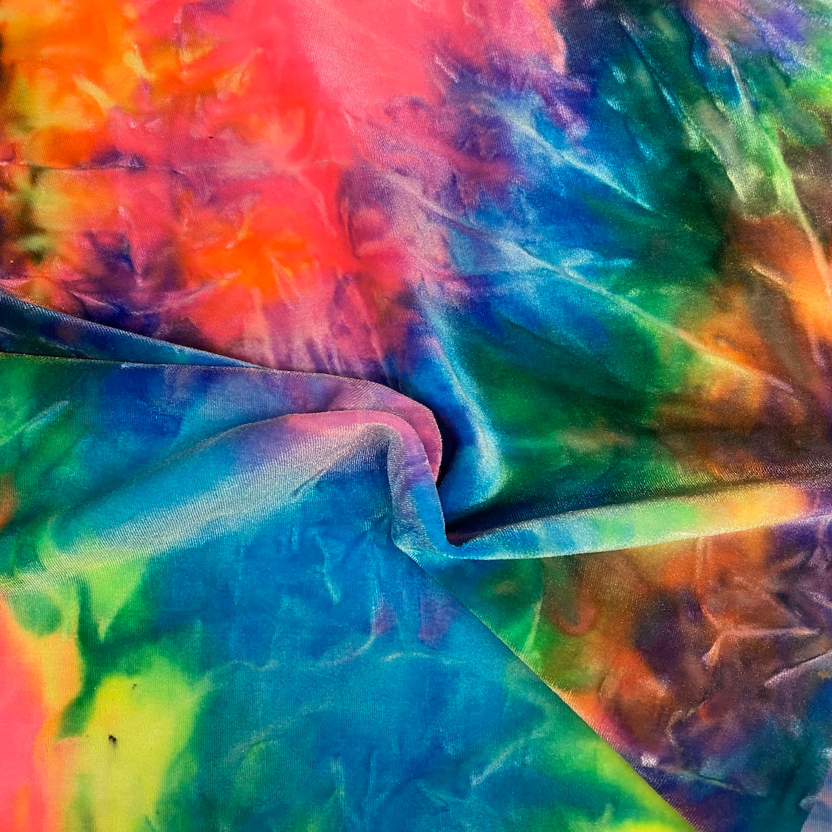 Rainbow Tie Dye Stretch Velvet Fabric - Fashion Fabrics Los Angeles