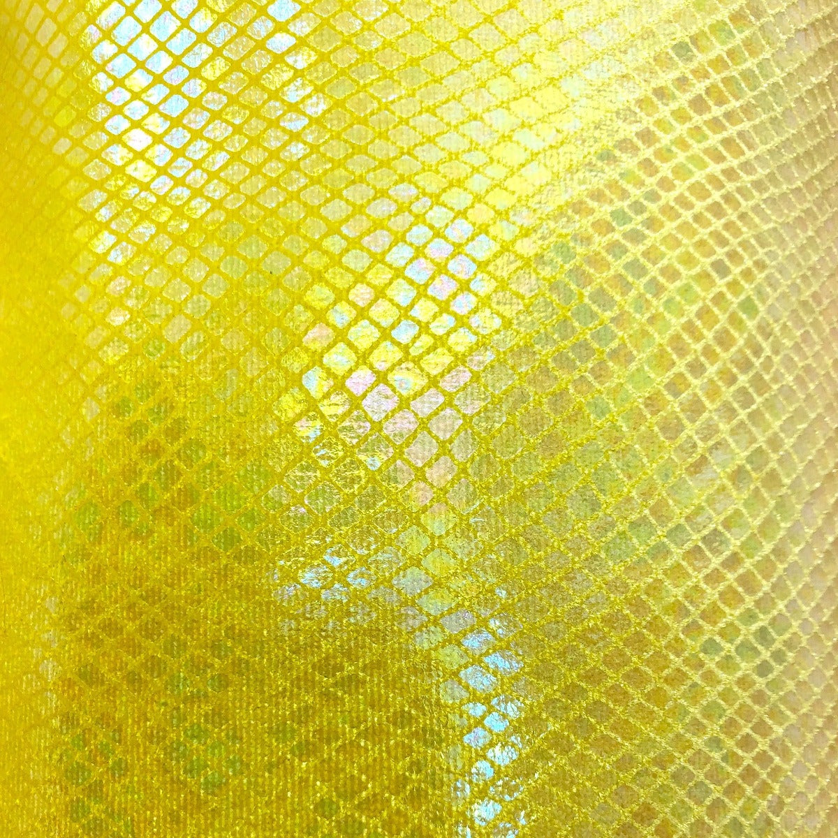 Yellow Venom Snake Skin Stretch Velvet Iridescent Spandex Fabric - Fashion Fabrics Los Angeles
