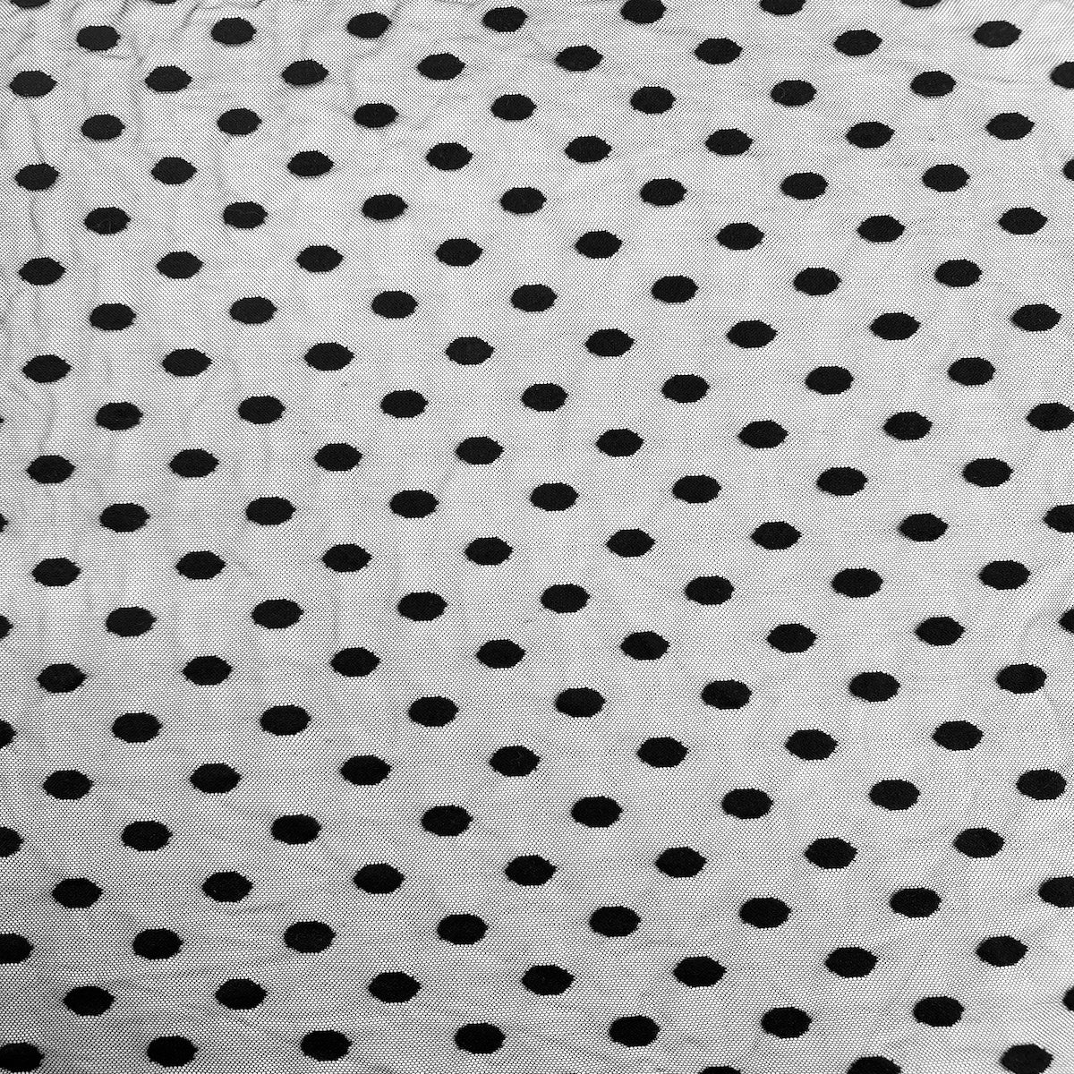Flocked Polka Dot Mesh Fabric
