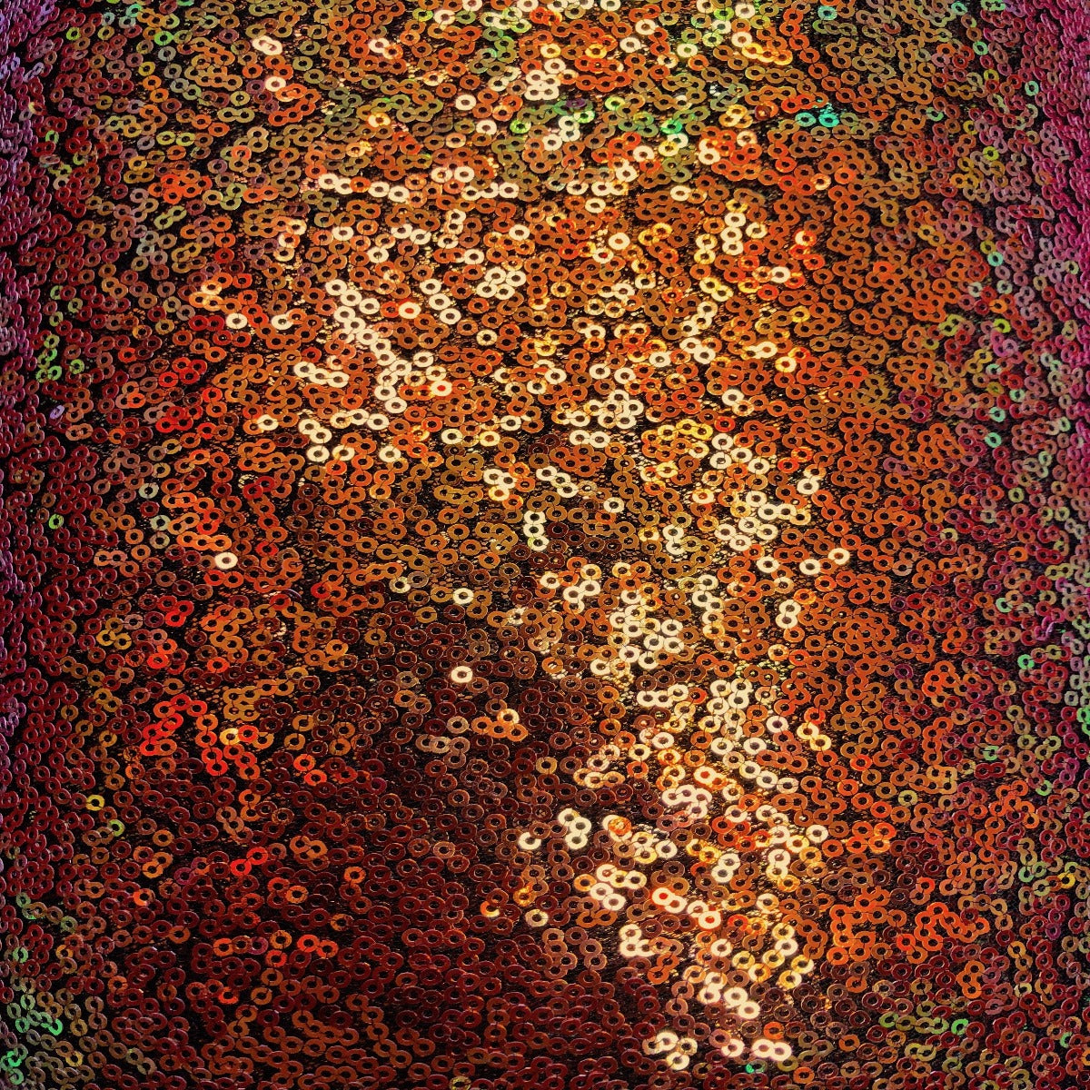 Orange Iridescent All Over Sequins Fabric - Fashion Fabrics LLC