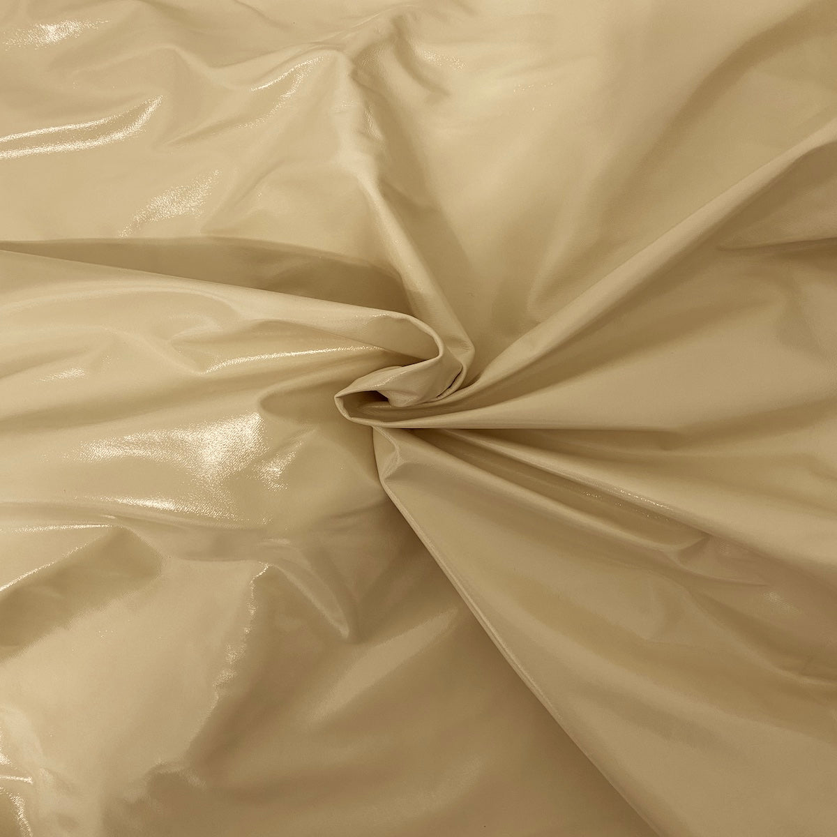 Beige Faux Patent Leather Apparel Vinyl Fabric - Fashion Fabrics LLC