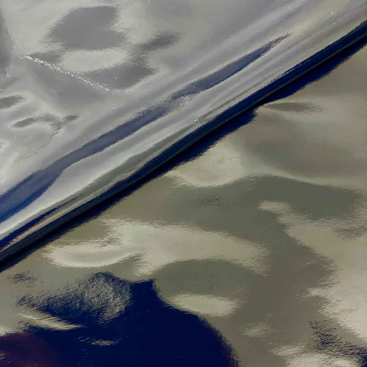 Navy Blue Faux Patent Leather Apparel Vinyl Fabric - Fashion Fabrics LLC