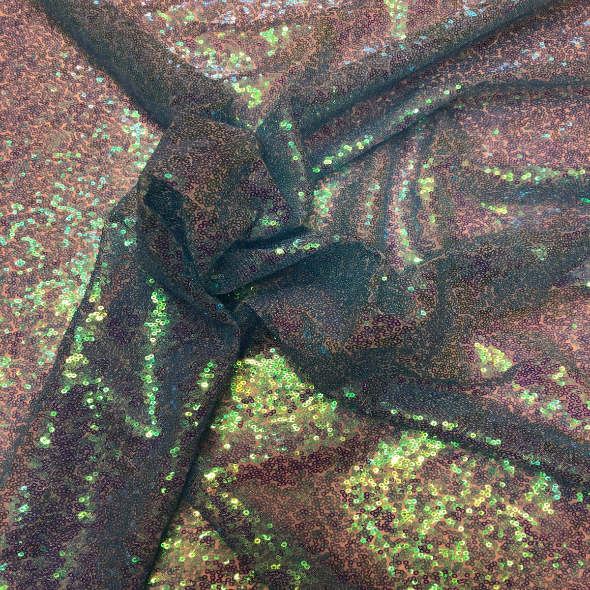 Blue Iridescent All Over Sequins Fabric - Fashion Fabrics LLC