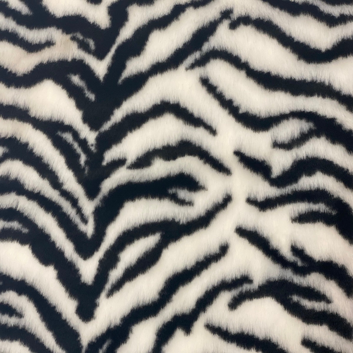 White Black Tiger Luxe Plush Faux Fur Fabric - Fashion Fabrics LLC