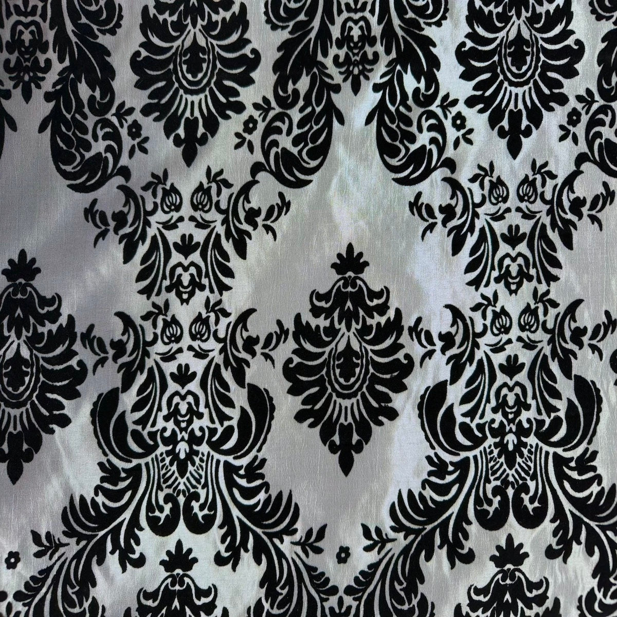 Damask Flocked Taffeta Fabric
