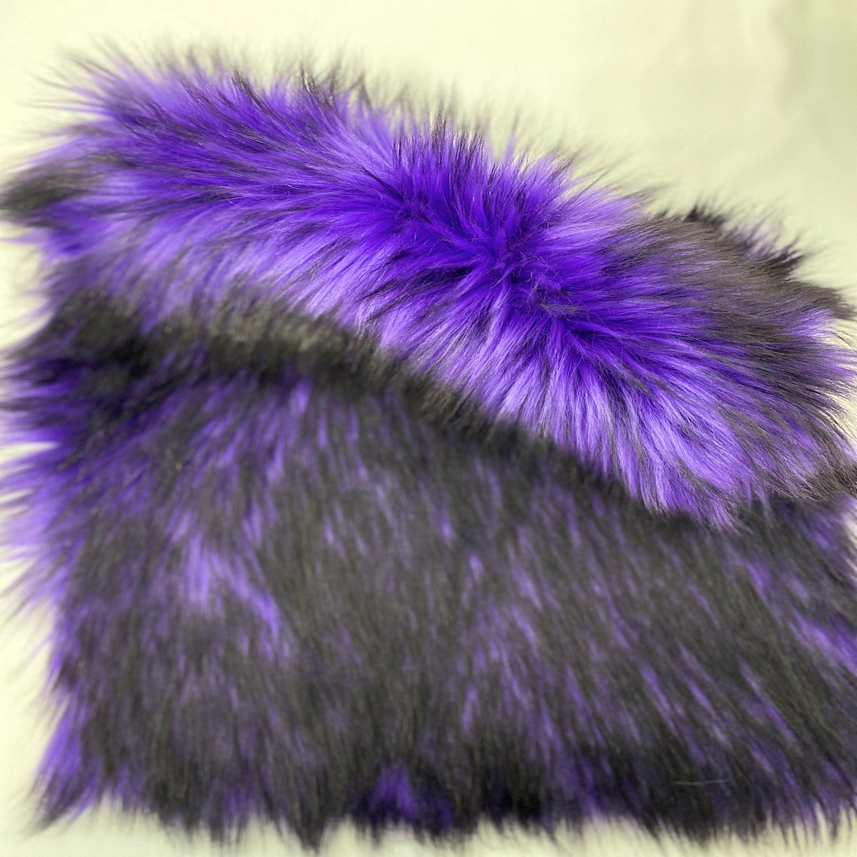 Purple Black Husky Print Long Pile Shaggy Faux Fur Fabric - Fashion Fabrics LLC