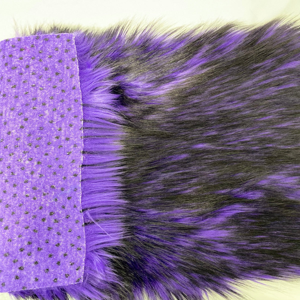 Purple Black Husky Print Long Pile Shaggy Faux Fur Fabric - Fashion Fabrics LLC