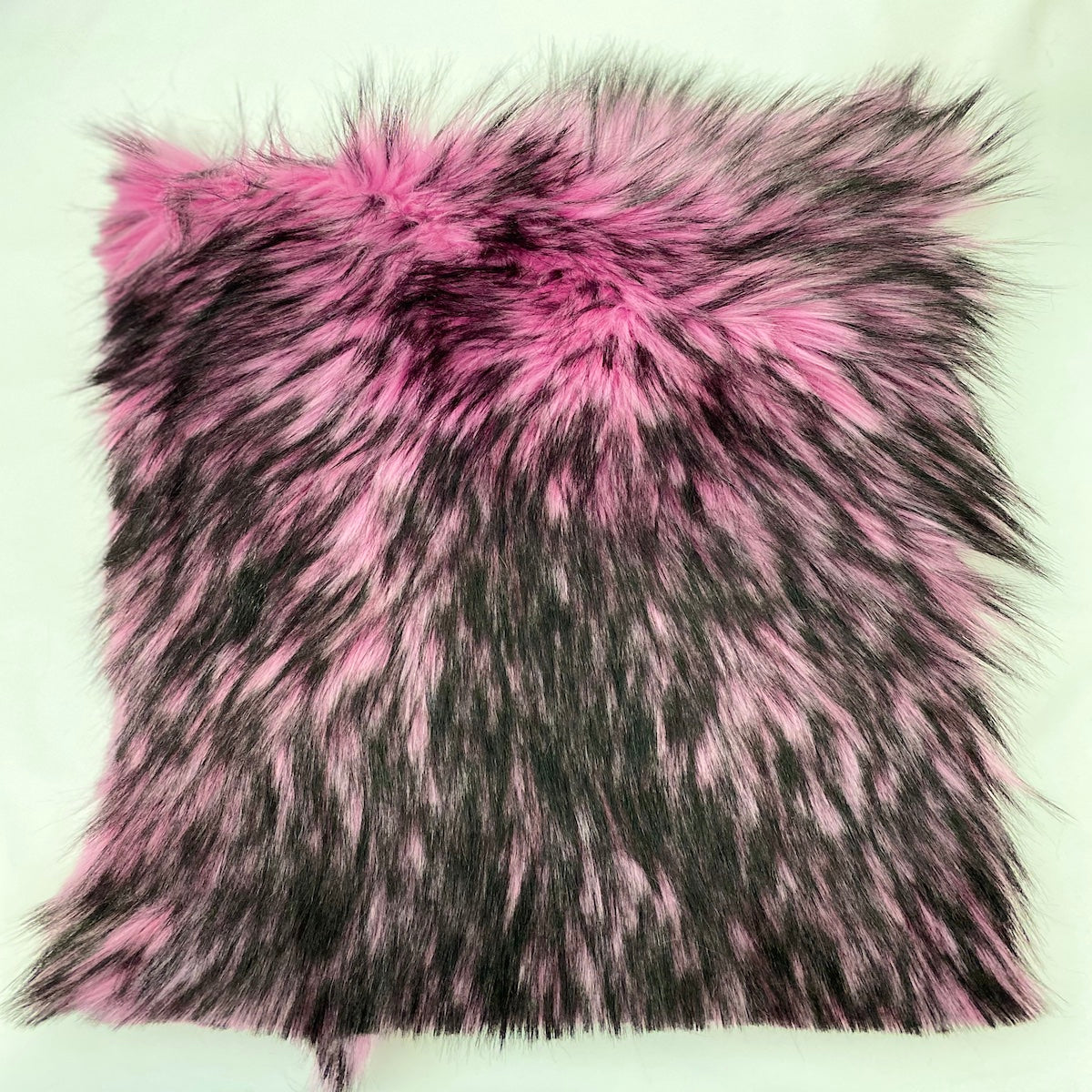 Light Pink Black Husky Print Long Pile Shaggy Faux Fur Fabric - Fashion Fabrics LLC