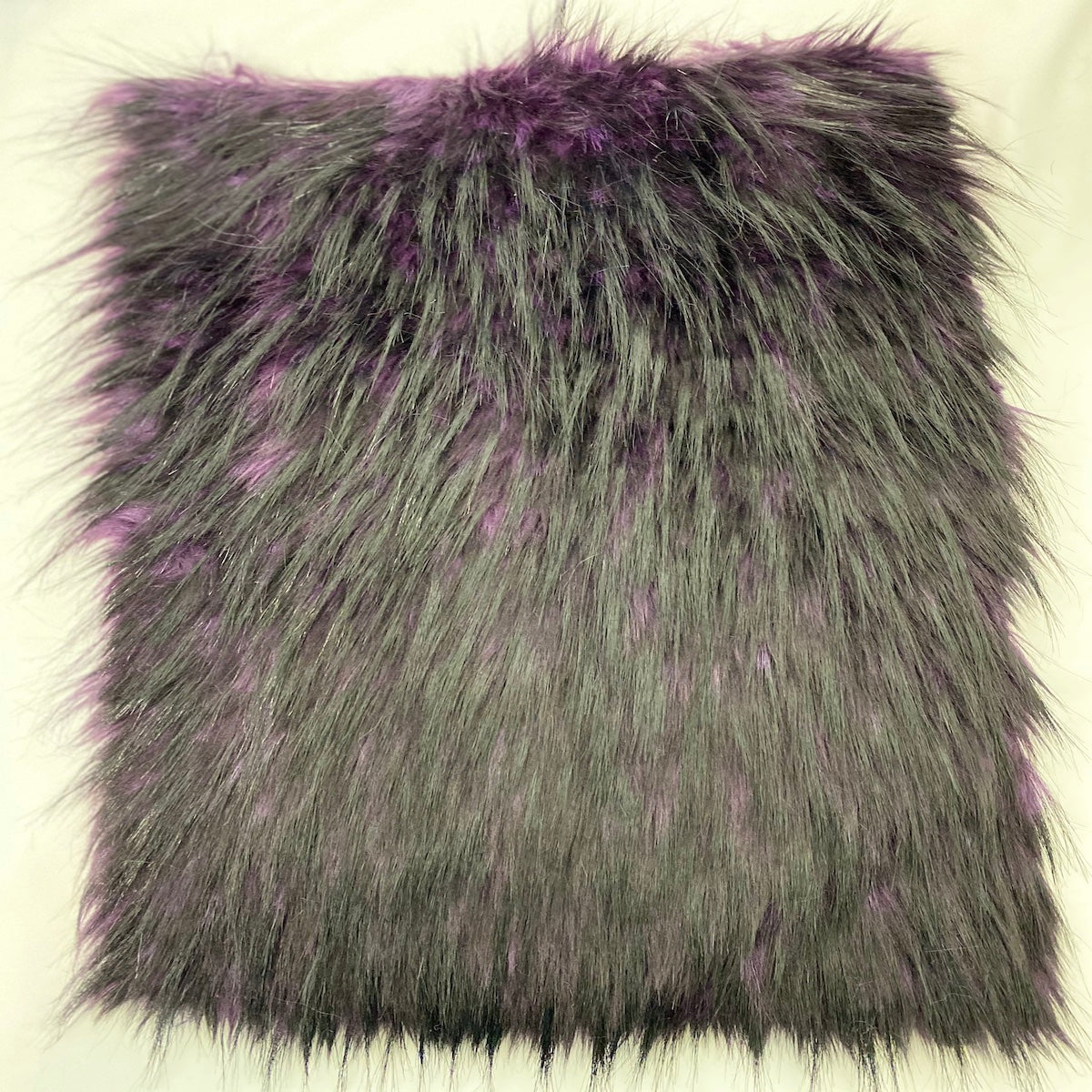 Plum Purple Black Husky Print Long Pile Shaggy Faux Fur Fabric - Fashion Fabrics LLC