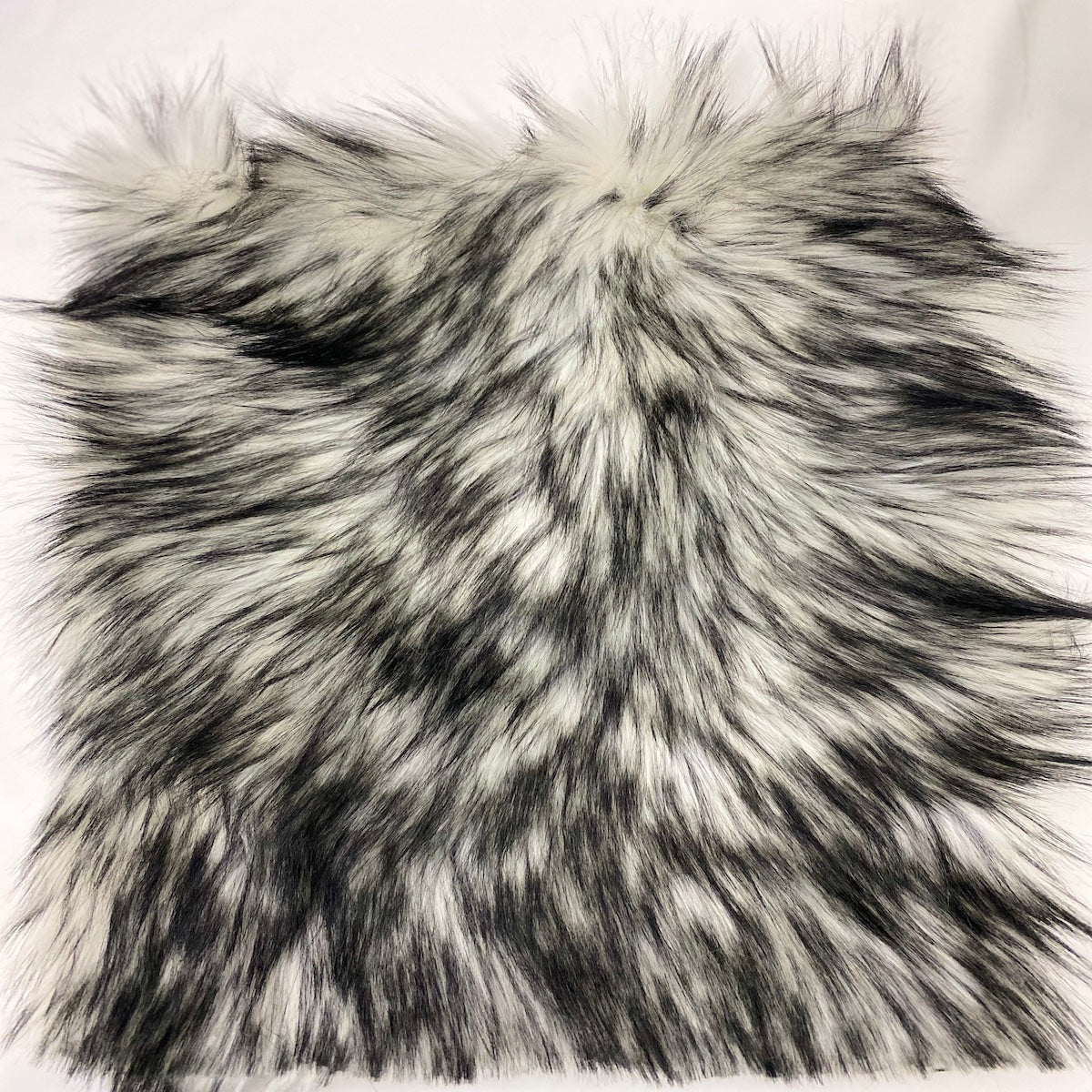 White Black Husky Print Long Pile Shaggy Faux Fur Fabric - Fashion Fabrics LLC