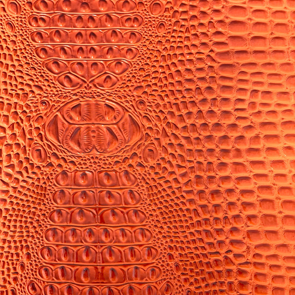 Orange Aussie 3D Embossed Gator Vinyl Fabric - Fashion Fabrics LLC