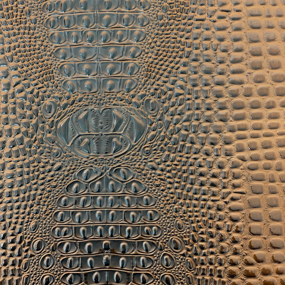 Mocha Brown Aussie 3D Embossed Gator Vinyl Fabric - Fashion Fabrics LLC