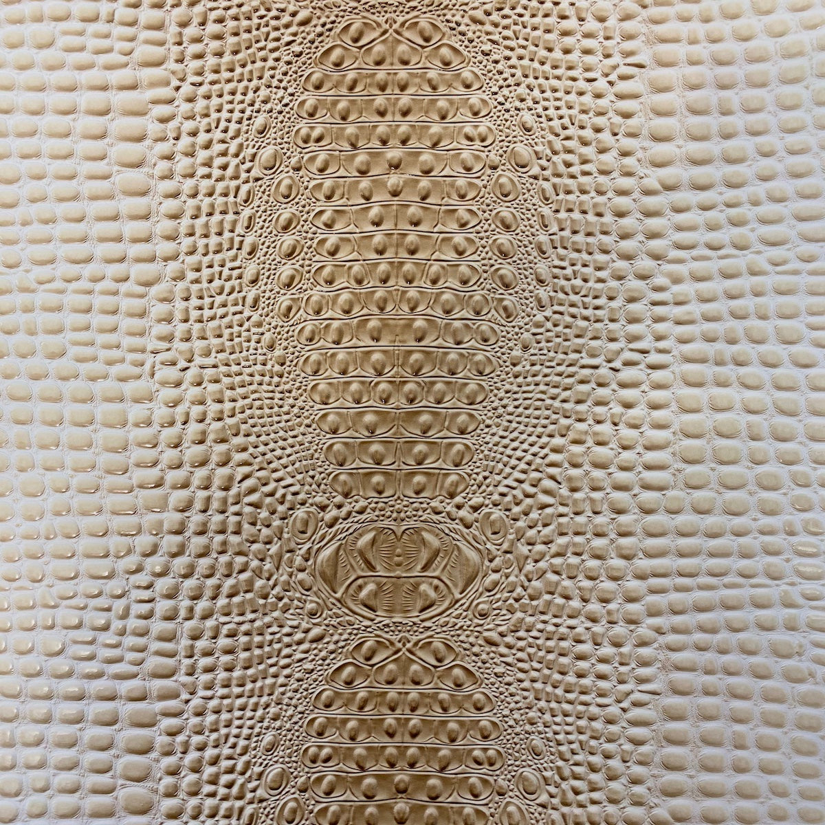 Light Beige Aussie 3D Embossed Gator Vinyl Fabric - Fashion Fabrics LLC