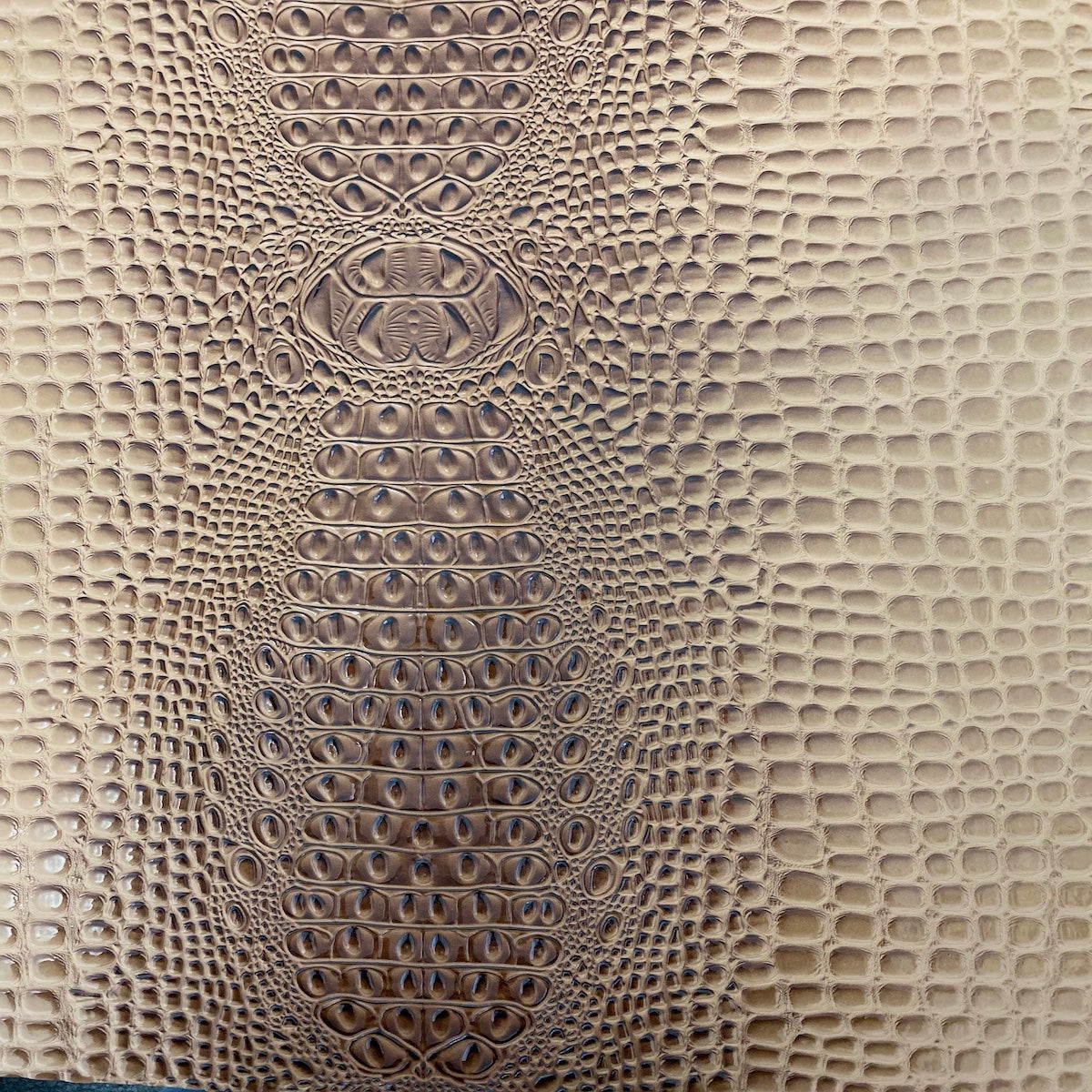 Hazelnut Brown Aussie 3D Embossed Gator Vinyl Fabric - Fashion Fabrics LLC