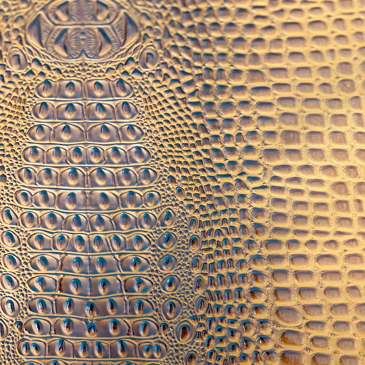 Gingerbread Brown Aussie 3D Embossed Gator Vinyl Fabric - Fashion Fabrics LLC