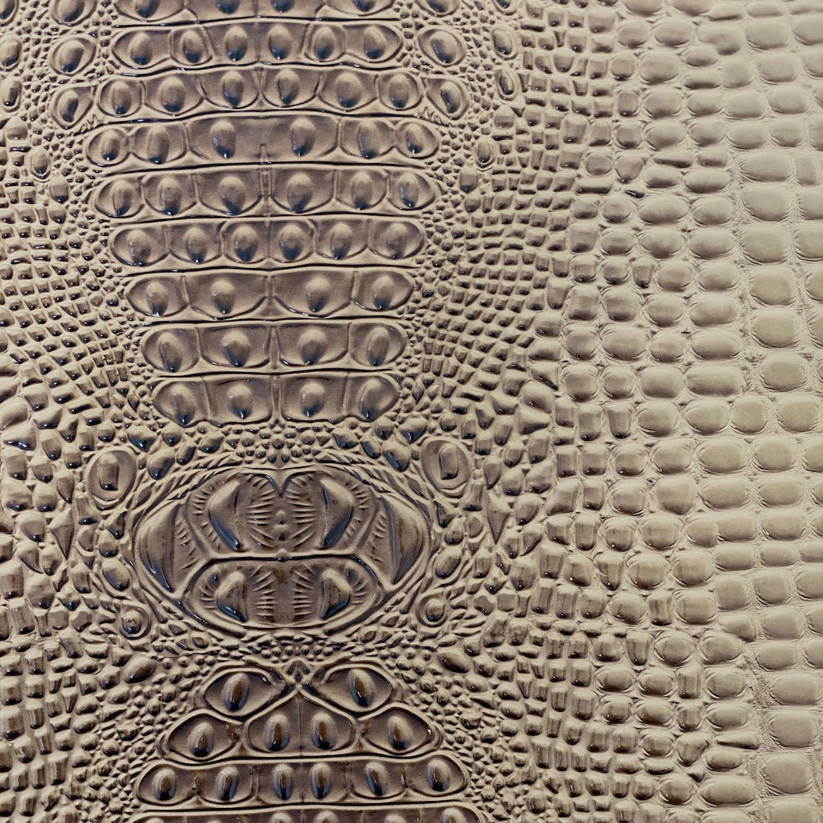 Hazelnut Brown Aussie 3D Embossed Gator Vinyl Fabric - Fashion Fabrics LLC