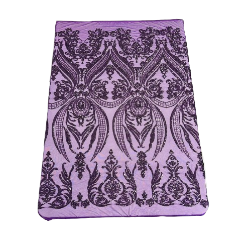 Catina Damask Stretch Sequins Fabric - Fashion Fabrics LLC