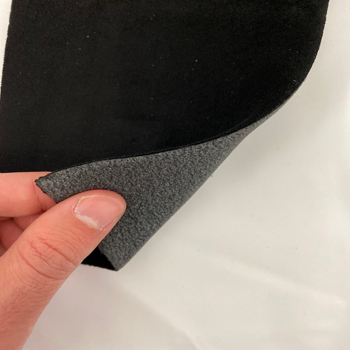 Black Luxury Stretch Suede Foam Backed Headliner Fabric - Fashion Fabrics LLC