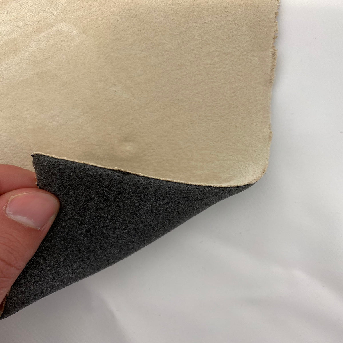 Sand Beige Luxury Stretch Suede Foam Backed Headliner Fabric - Fashion Fabrics LLC