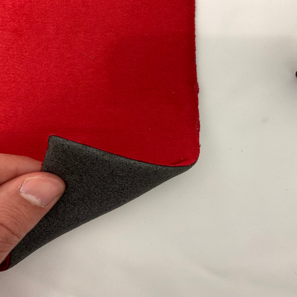 Crimson Red Luxury Stretch Suede Foam Backed Headliner Fabric - Fashion Fabrics LLC