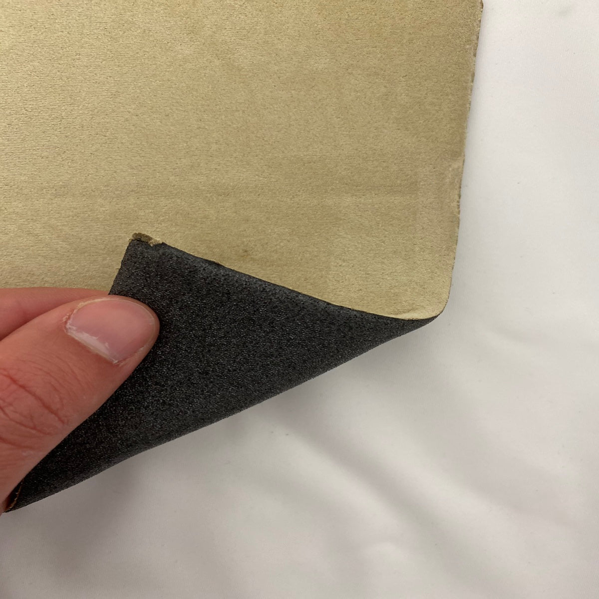 Beige Luxury Stretch Suede Foam Backed Headliner Fabric - Fashion Fabrics LLC