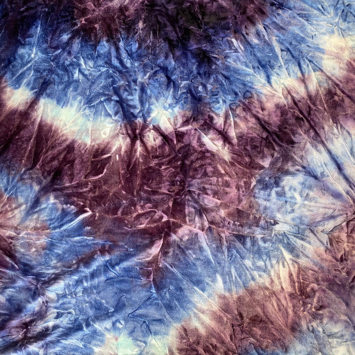 Blue Purple Tie Dye Stretch Velvet Fabric - Fashion Fabrics LLC