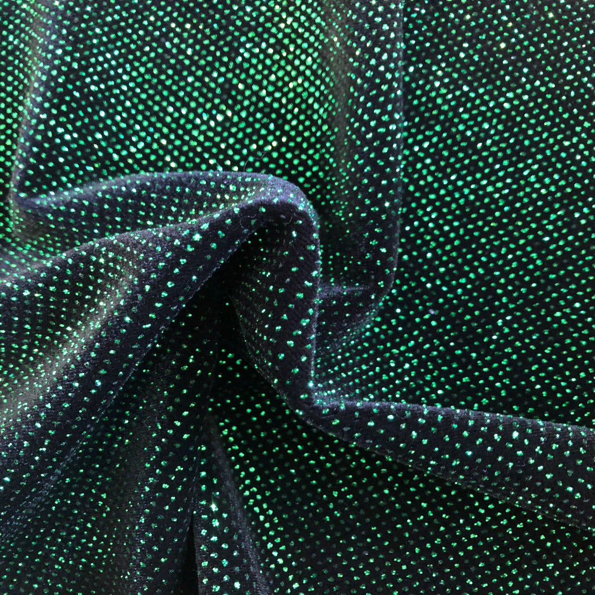 GreenGreen Sparkle Glitter Lurex Stretch Velvet Fabric - Fashion Fabrics Los Angeles