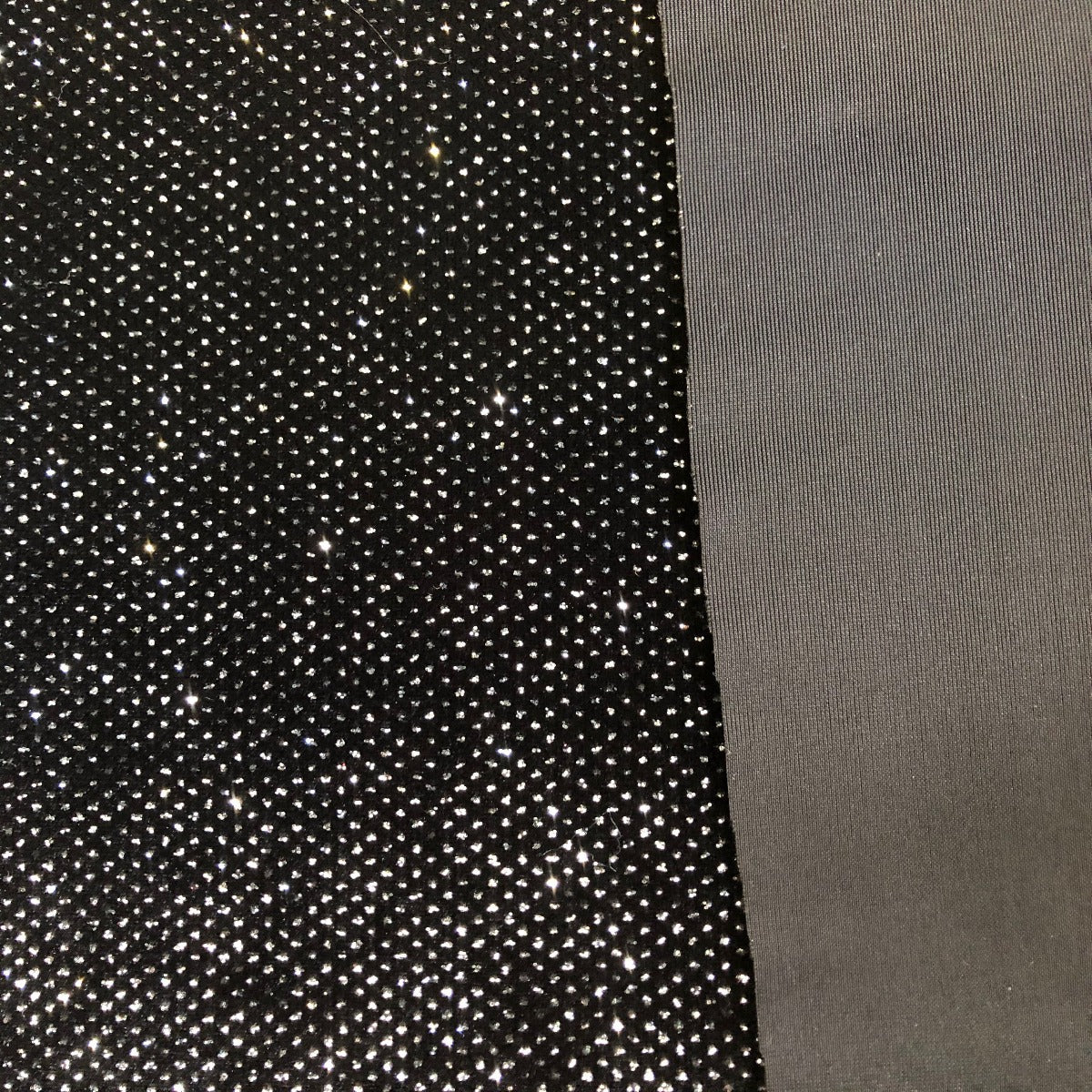 Silver Sparkle Glitter Lurex Stretch Velvet Fabric - Fashion Fabrics Los Angeles