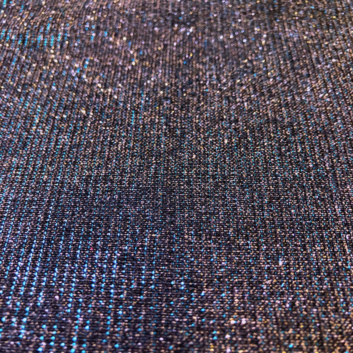 Turquoise Black Silver Holographic Shimmer Glitter Spandex Fabric - Fashion Fabrics Los Angeles