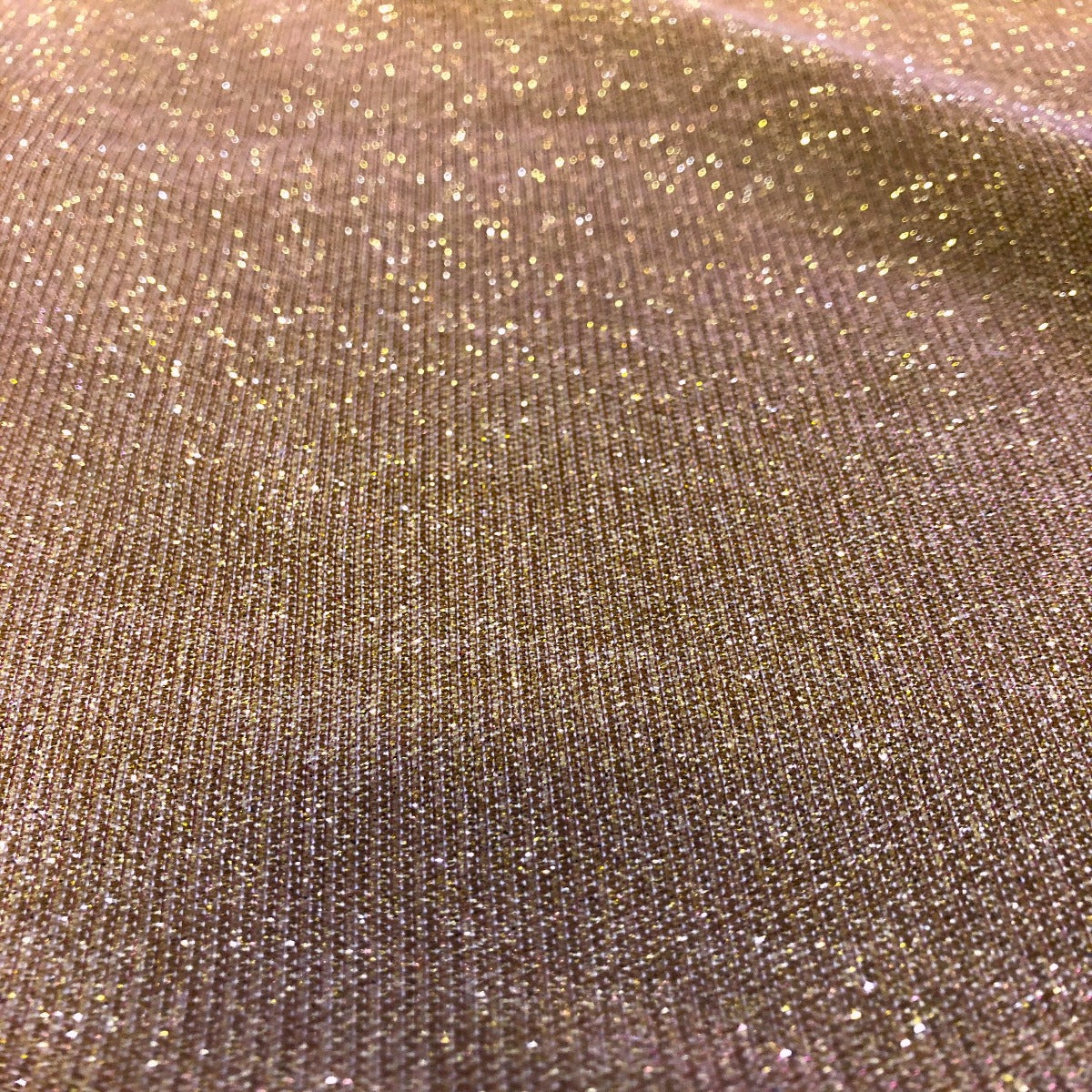 Dusty Pink Gold Holographic Shimmer Glitter Spandex Fabric - Fashion Fabrics Los Angeles