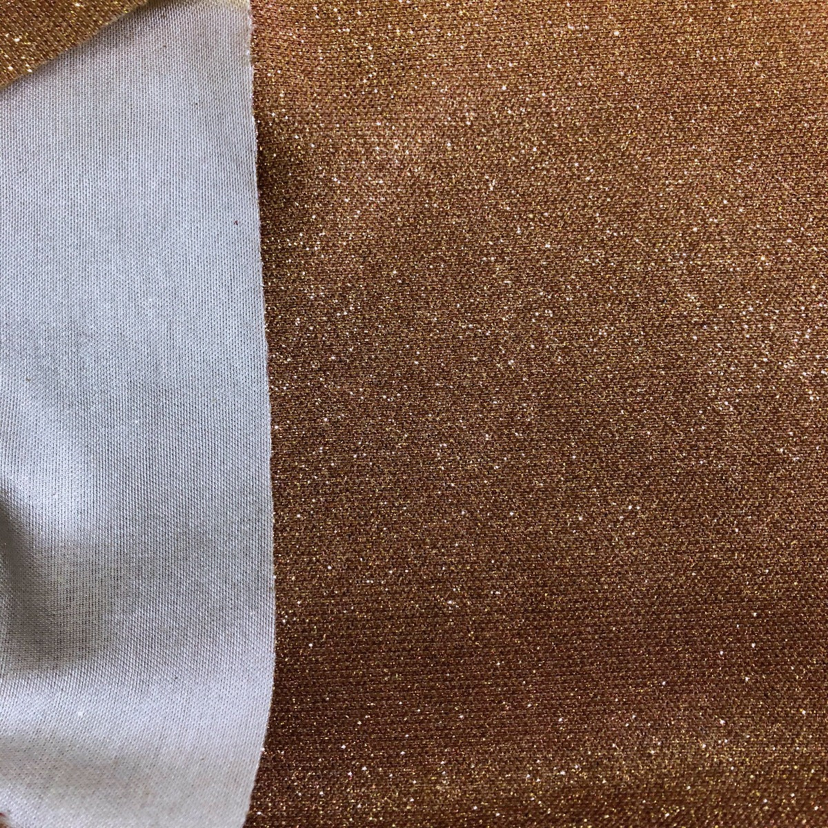 Dusty Pink Gold Holographic Shimmer Glitter Spandex Fabric - Fashion Fabrics Los Angeles