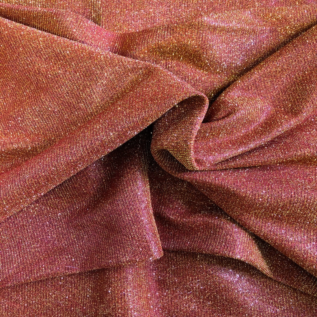 Red Gold Holographic Shimmer Glitter Spandex Fabric - Fashion Fabrics Los Angeles
