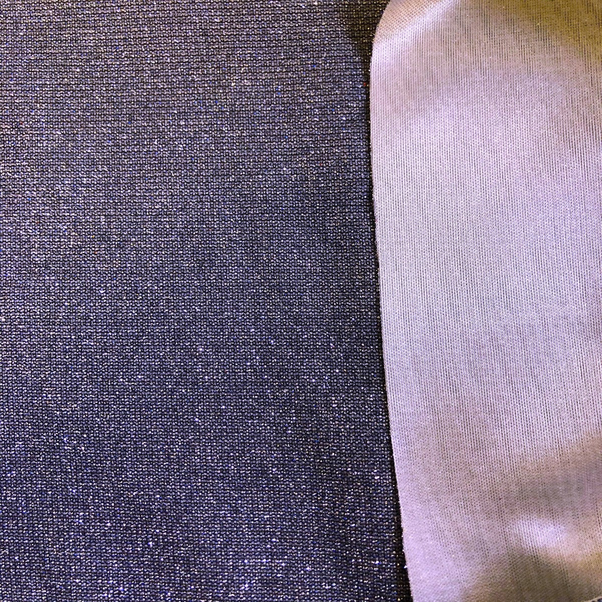 Silver Royal Blue Holographic Shimmer Glitter Spandex Fabric - Fashion Fabrics Los Angeles