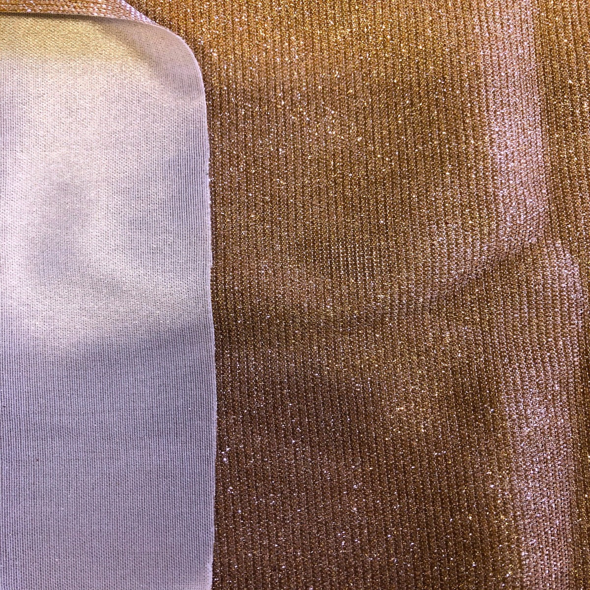 Rose Gold Holographic Shimmer Glitter Spandex Fabric - Fashion Fabrics Los Angeles